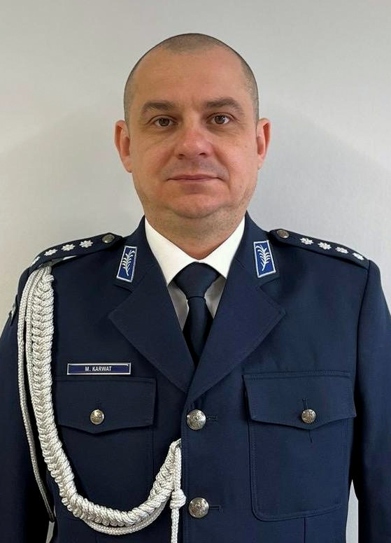 Zastępca Komendanta Komisariatu Policji w Koronowie nadkomisarz Marcin Karwat
